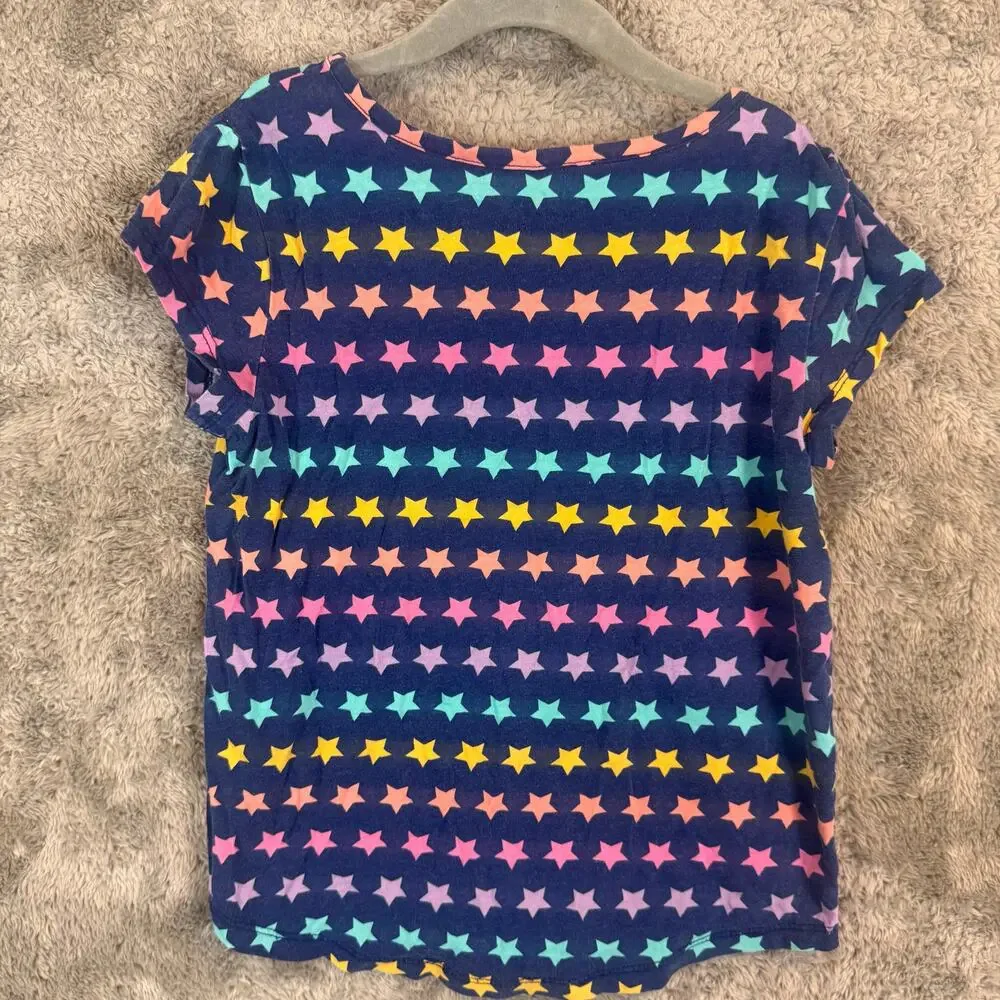 Children's Place Star Print Rainbow Short Sleeve Girls T Shirt L Large 10 12